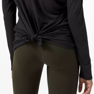 Lululemon Uncovered Tall Long Sleeve Tie Top - Sz 2-  Tie Split